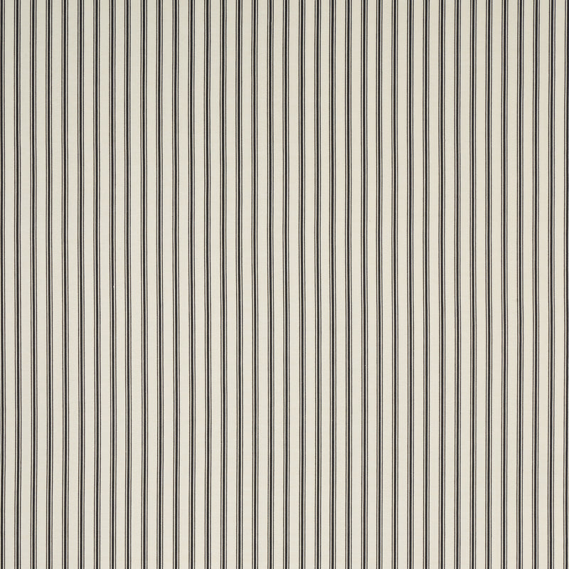 Schumacher MARQUET TICKING STRIPE CARBON Fabric | Atlanta Fabrics