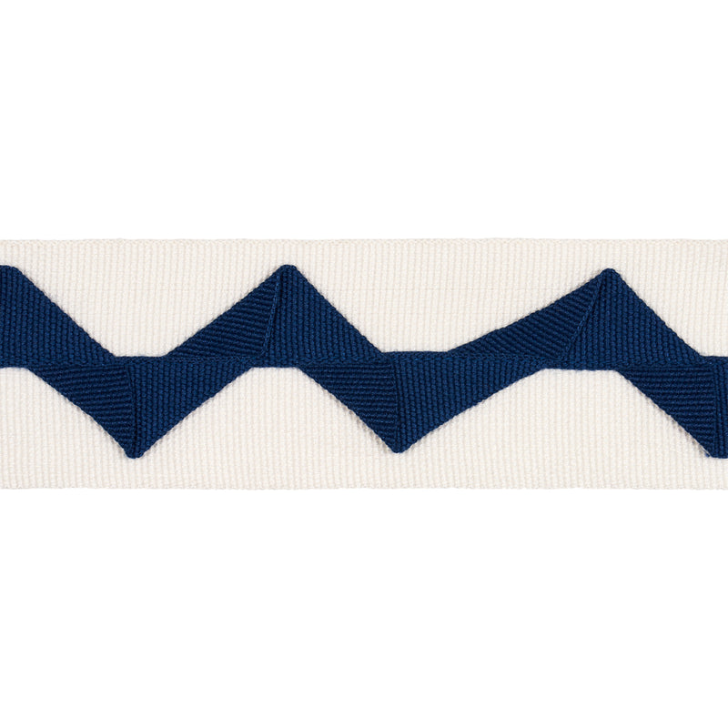Schumacher LAZARE APPLIQUÌä TAPE NAVY ON IVORY Trim | Atlanta Fabrics