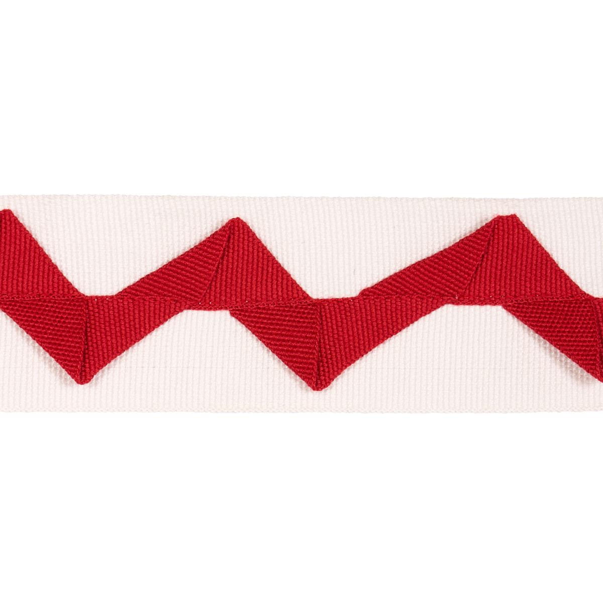 Schumacher LAZARE APPLIQUÌä TAPE RED ON IVORY Trim | Atlanta Fabrics
