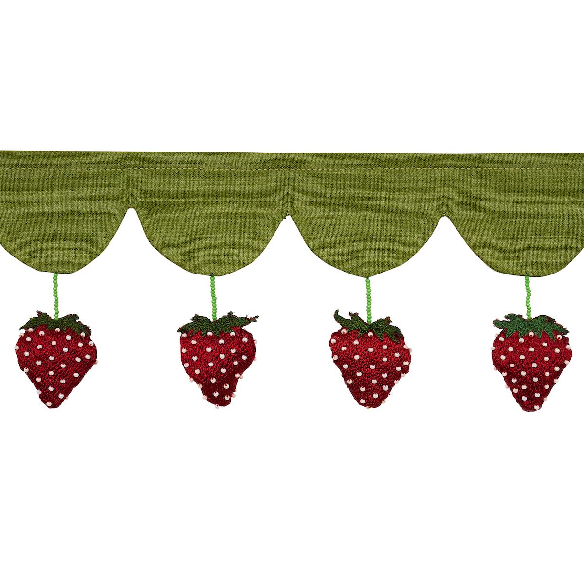 Schumacher STRAWBERRY JAM TRIM GREEN Trim | Atlanta Fabrics