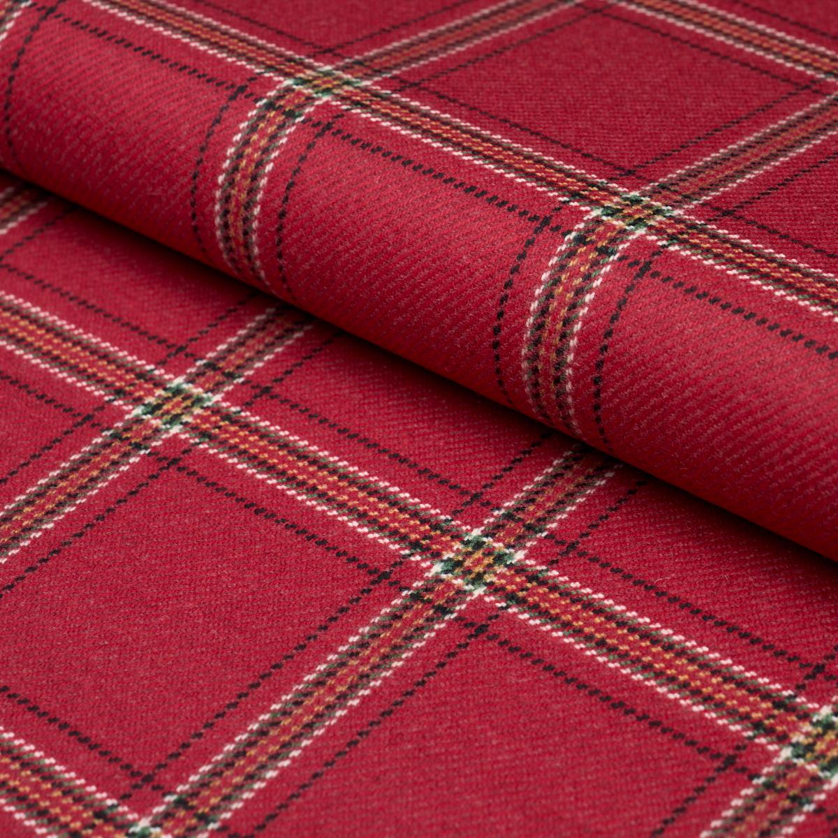 Schumacher BLACKBURN MERINO PLAID CRIMSON Fabric | Atlanta Fabrics