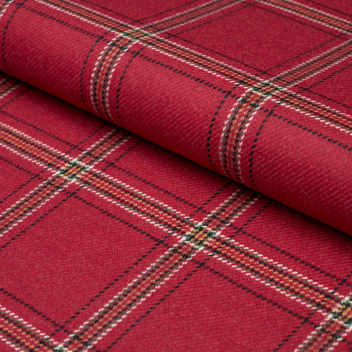 Schumacher BLACKBURN MERINO PLAID CRIMSON Fabric | Atlanta Fabrics