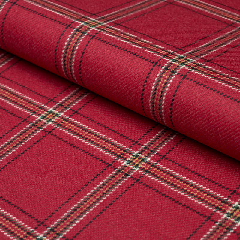 Schumacher BLACKBURN MERINO PLAID CRIMSON Fabric | Atlanta Fabrics