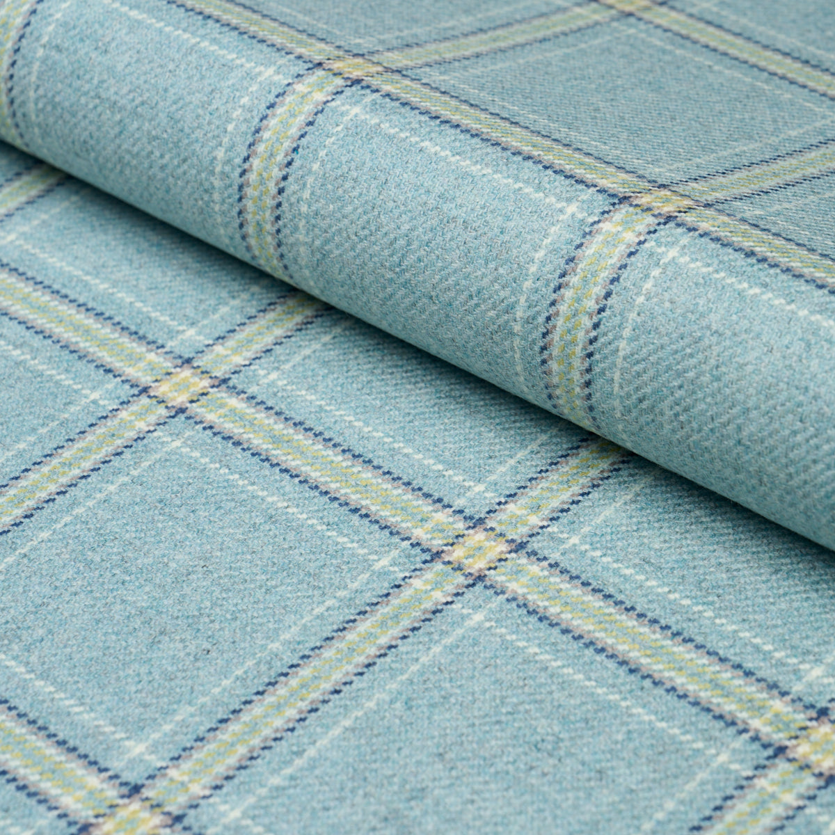 Schumacher BLACKBURN MERINO PLAID ROBIN'S EGG Fabric | Atlanta Fabrics
