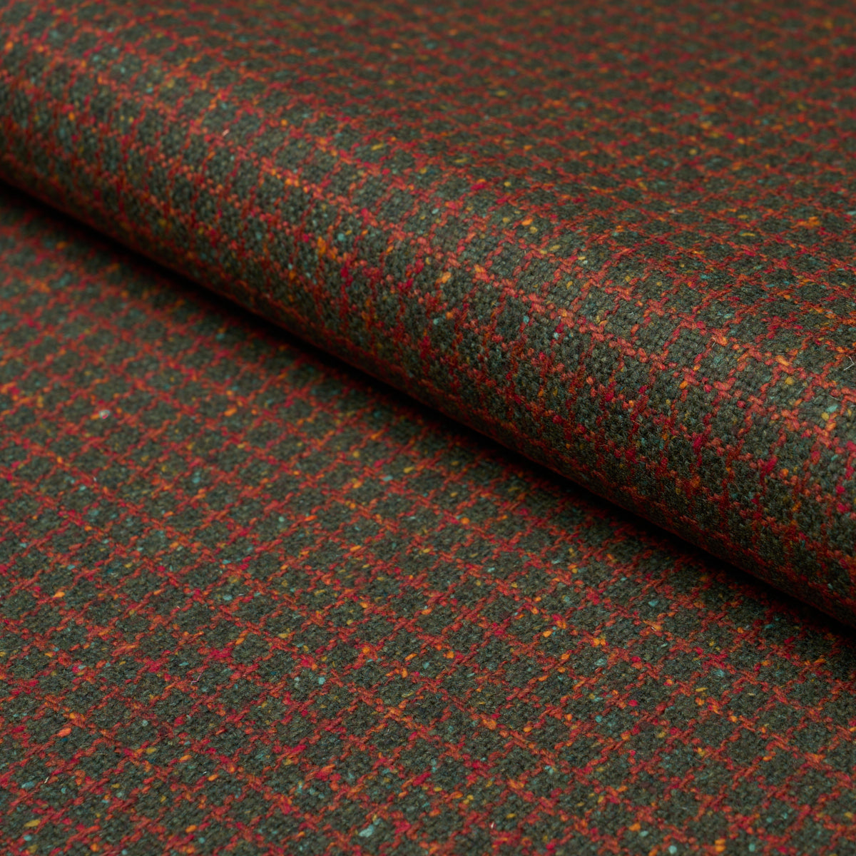 HUDSON WOOL CHECK FOREST GREEN