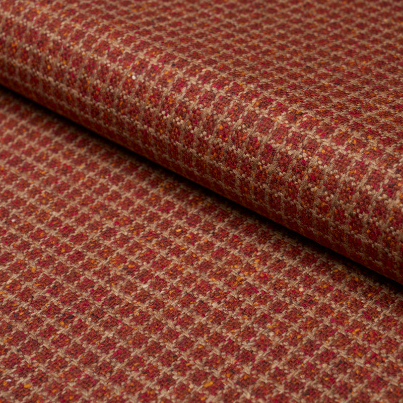 Schumacher HUDSON WOOL CHECK RUST Fabric | Atlanta Fabrics