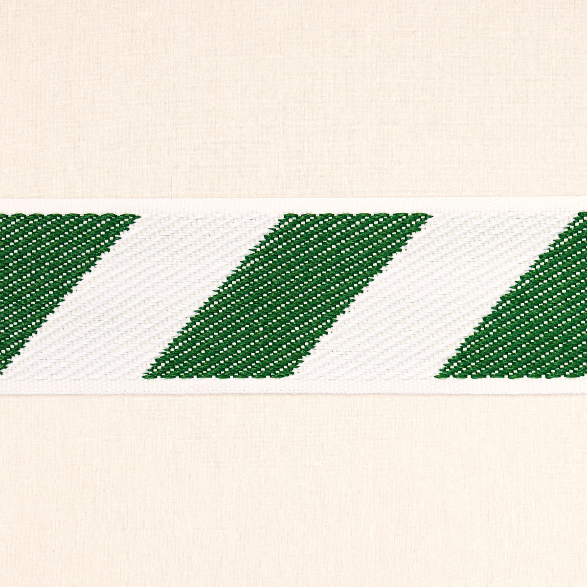 Schumacher AIRMAIL I INDOOR/OUTDOOR TAPE GREEN AND IVORY Trim | Atlanta Fabrics