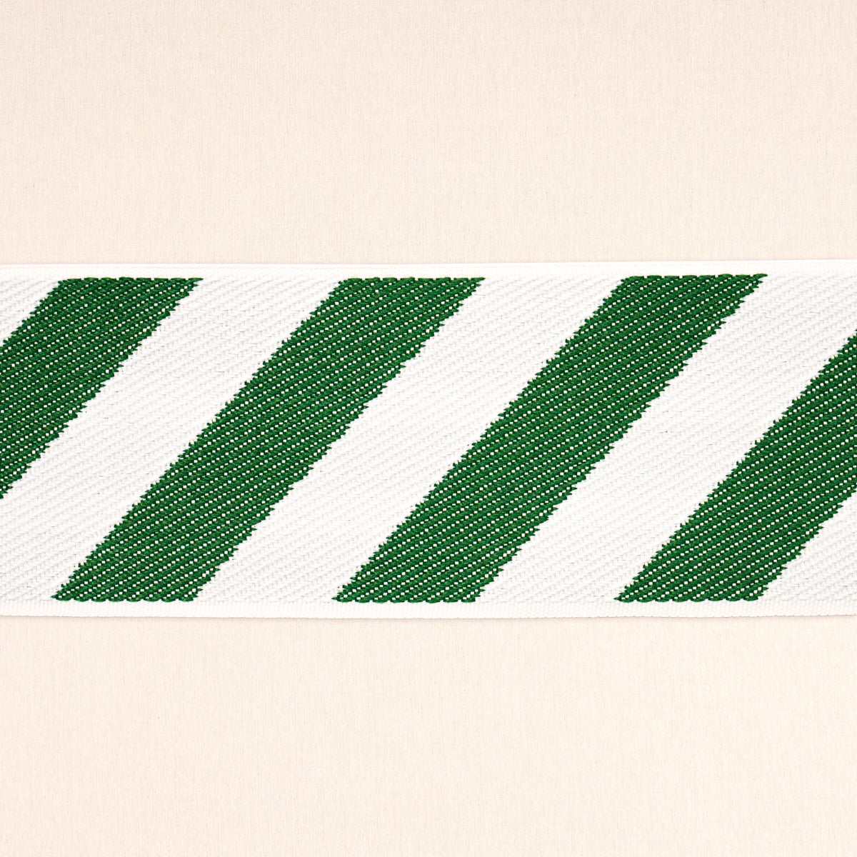 Schumacher AIRMAIL II INDOOR/OUTDOOR TAPE GREEN AND IVORY Trim | Atlanta Fabrics