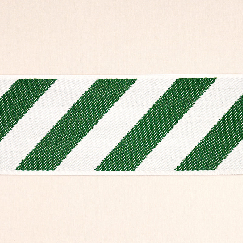 Schumacher AIRMAIL II INDOOR/OUTDOOR TAPE GREEN AND IVORY Trim | Atlanta Fabrics