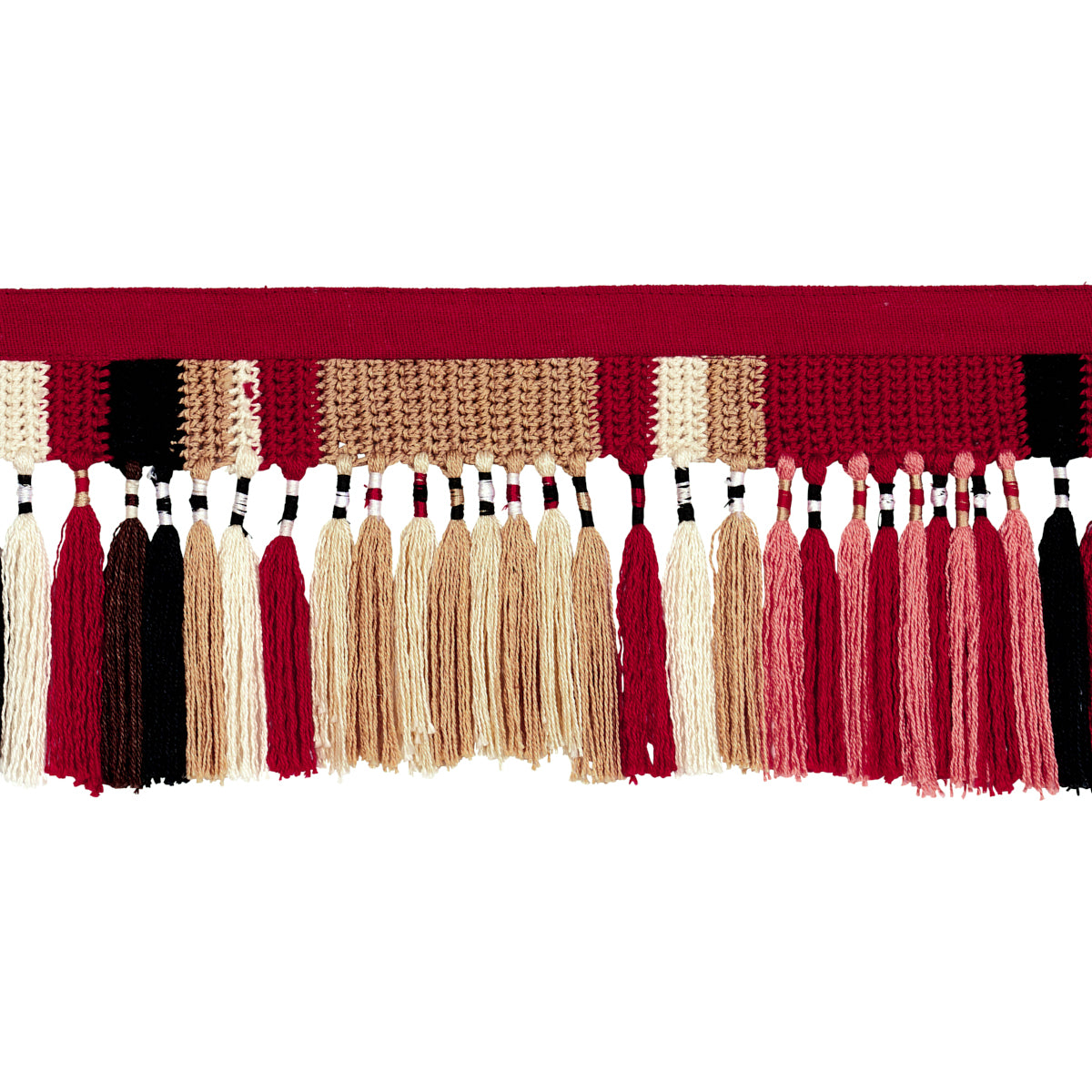 EL MOROCCO HANDMADE TASSEL TRIM WARM MULTI