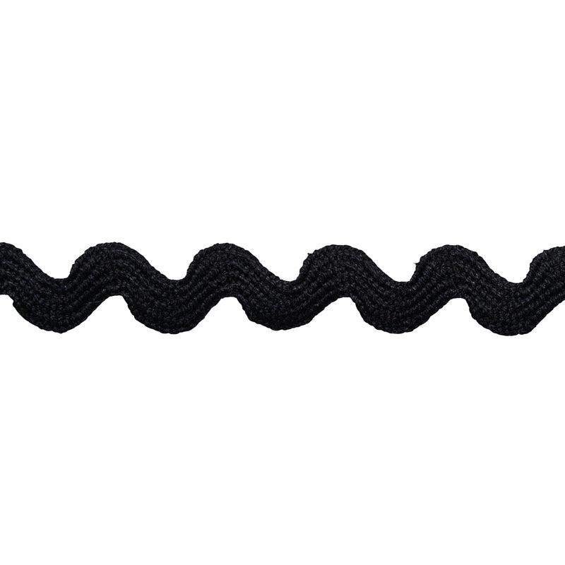 Schumacher RIC RAC TAPE SMALL BLACK Trim | Atlanta Fabrics