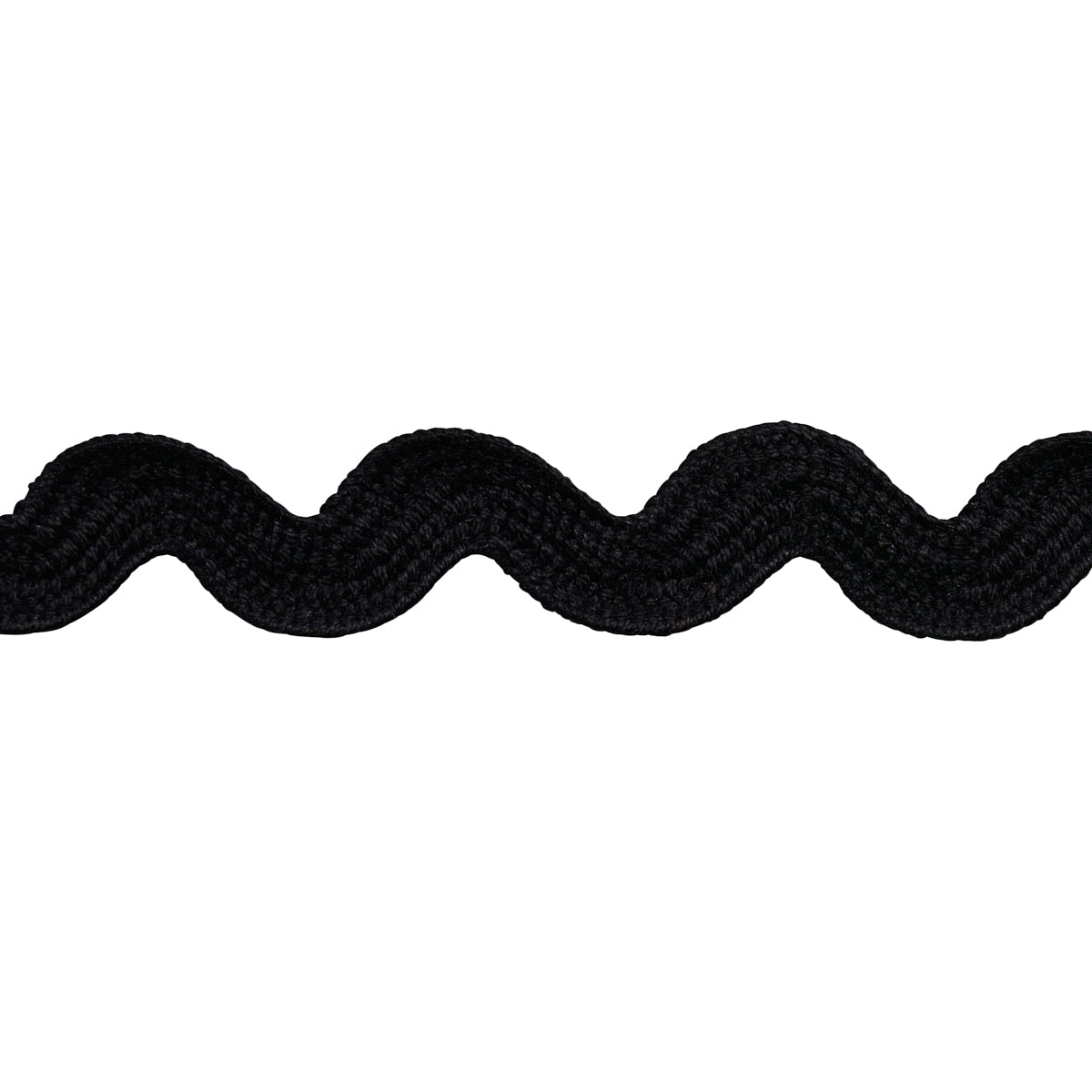 Schumacher RIC RAC TAPE MEDIUM BLACK Trim | Atlanta Fabrics