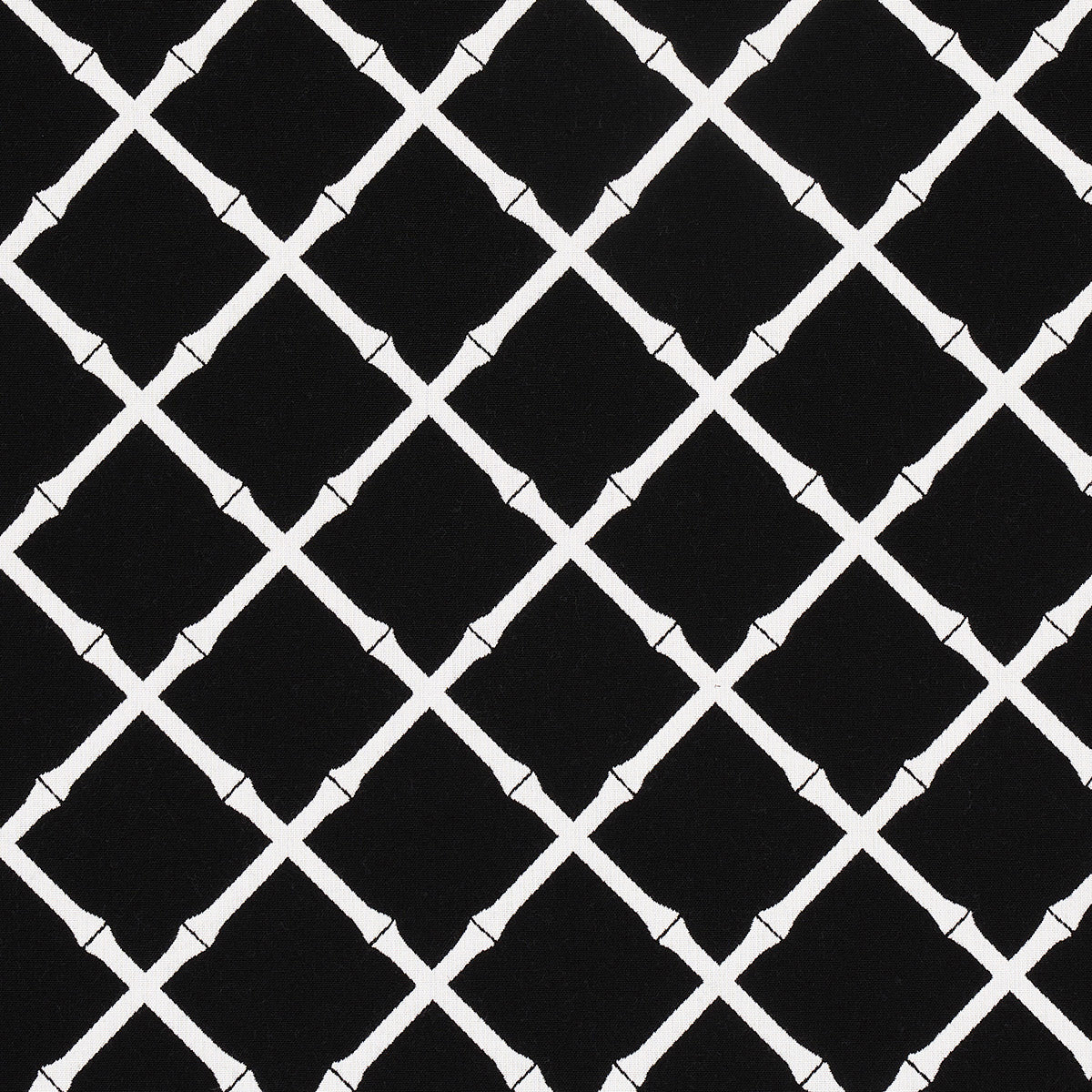 Schumacher BAMBOO TRELLIS INDOOR/OUTDOOR BLACK Fabric | Atlanta Fabrics