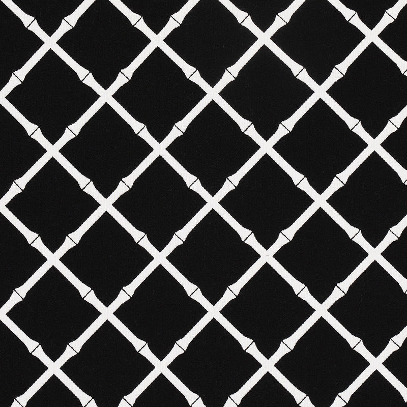 Schumacher BAMBOO TRELLIS INDOOR/OUTDOOR BLACK Fabric | Atlanta Fabrics