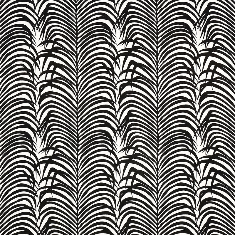 Schumacher ZEBRA PALM INDOOR/OUTDOOR BLACK Fabric | Atlanta Fabrics