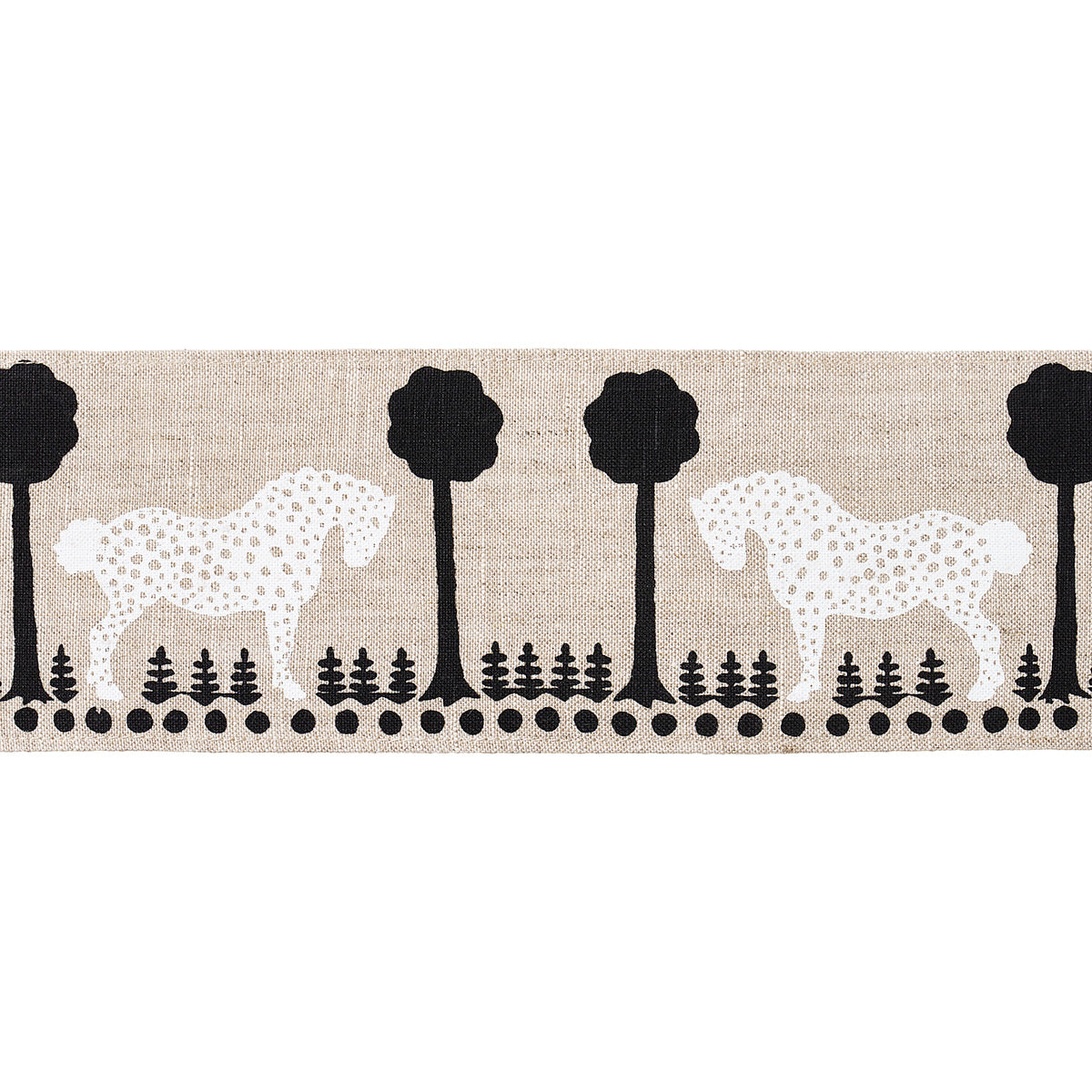 Schumacher POLKA DOT PONY TAPE NATURAL Trim | Atlanta Fabrics