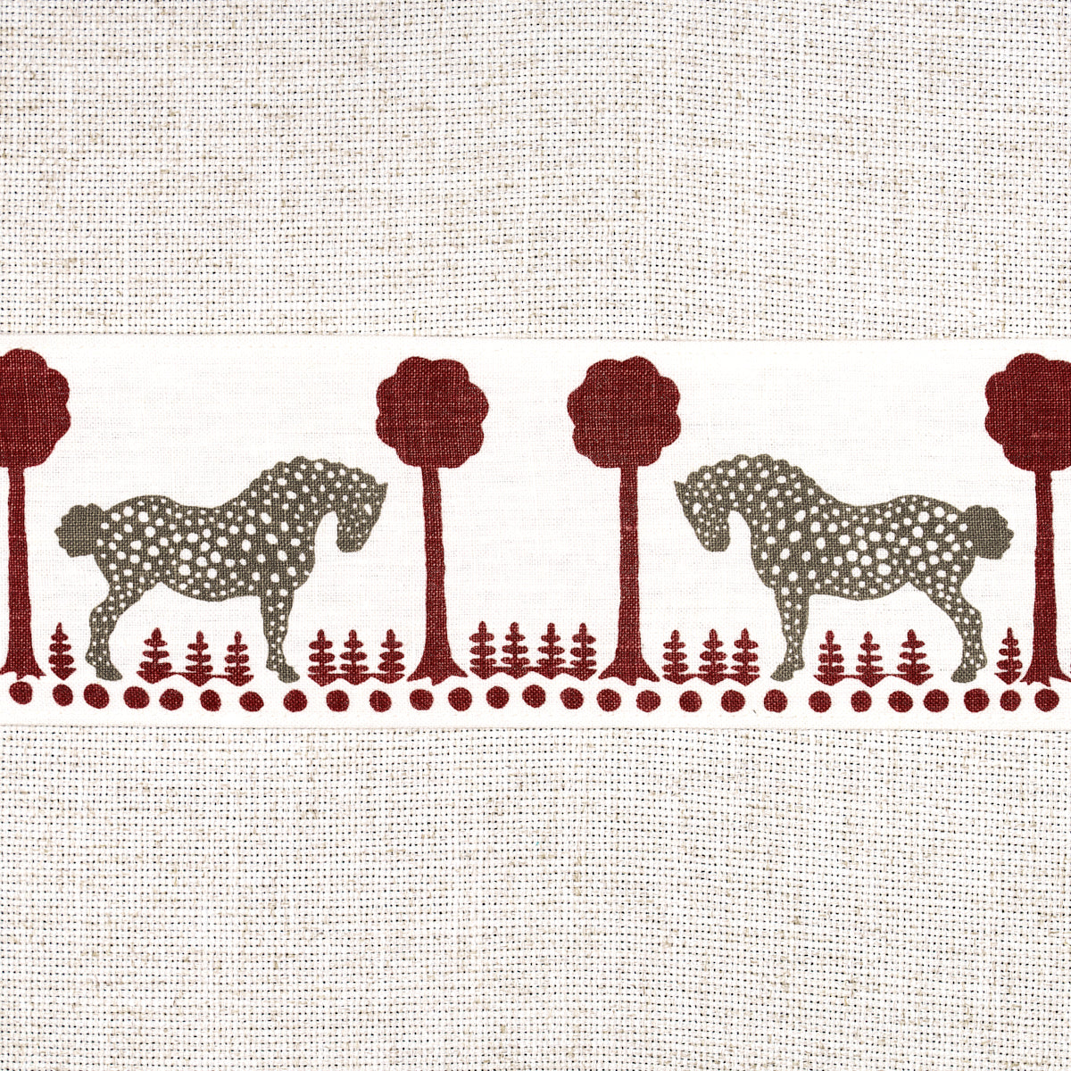 Schumacher POLKA DOT PONY TAPE RED Trim | Atlanta Fabrics