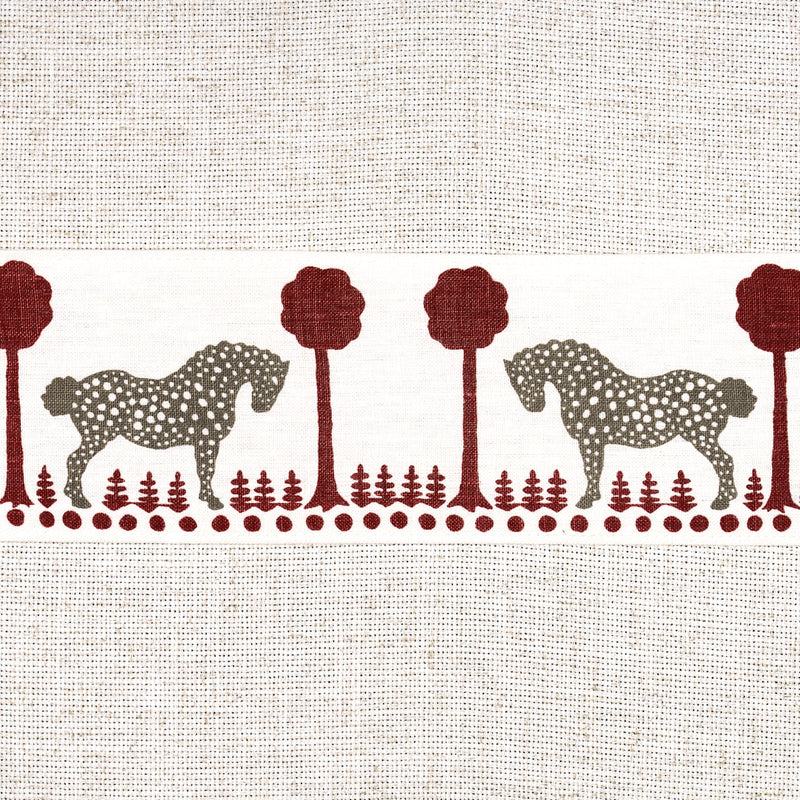 Schumacher POLKA DOT PONY TAPE RED Trim | Atlanta Fabrics