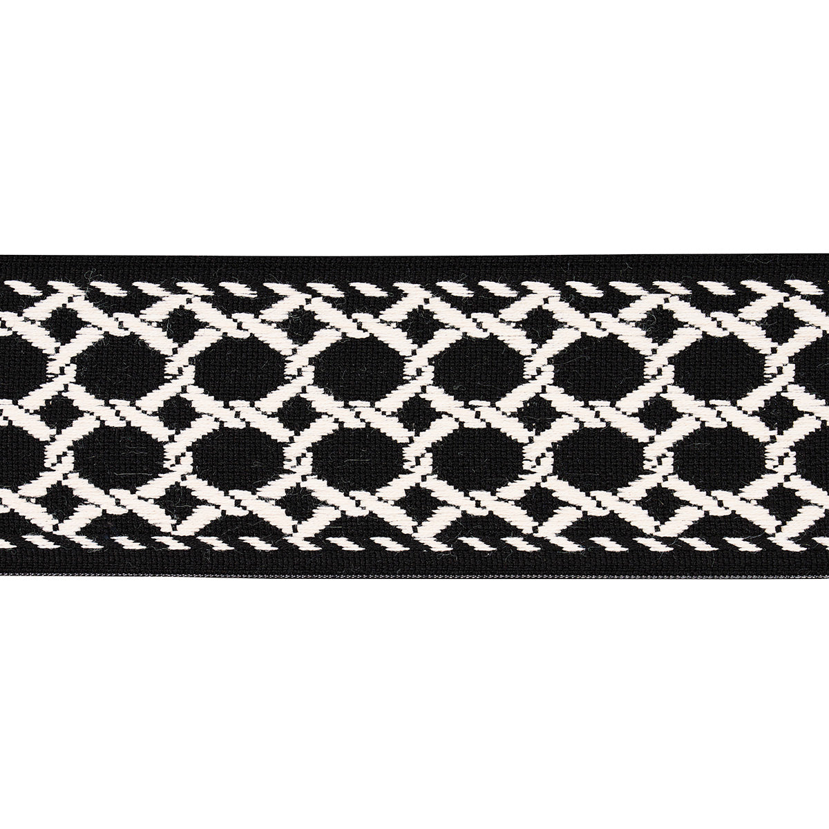 Schumacher LATTICE INDOOR/OUTDOOR TAPE BLACK Trim | Atlanta Fabrics