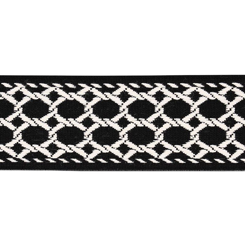 Schumacher LATTICE INDOOR/OUTDOOR TAPE BLACK Trim | Atlanta Fabrics