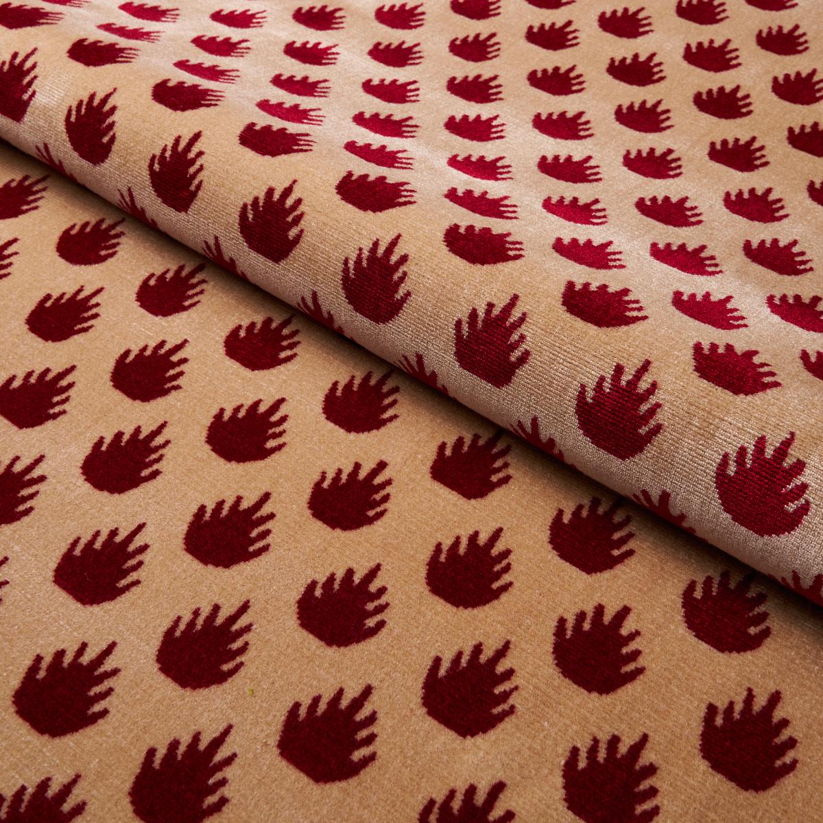 SCHUMACHER CORONATION VELVET GARNET FABRIC | Atlanta Fabrics