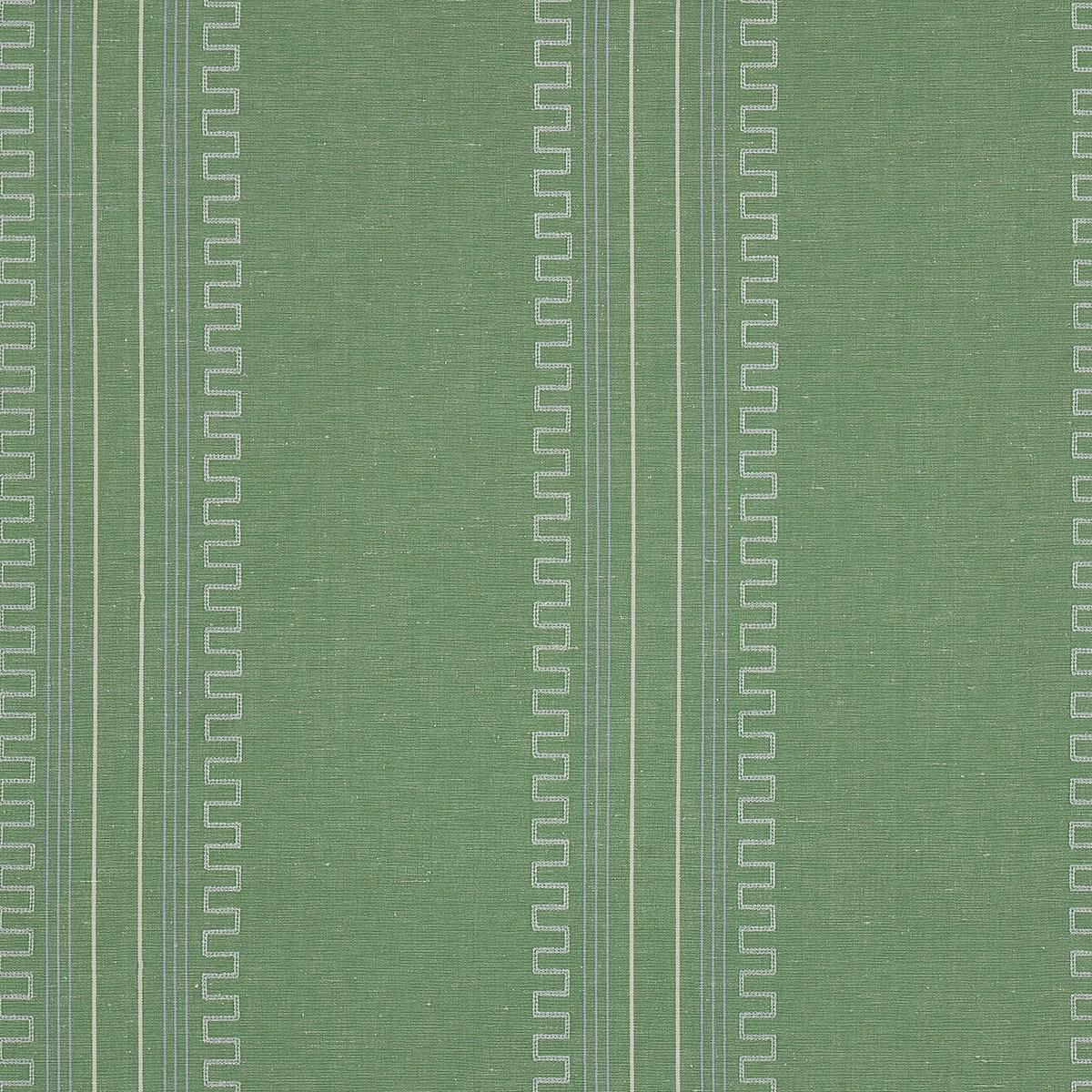 SCHUMACHER GRECO STRIPE GREEN FABRIC | Atlanta Fabrics