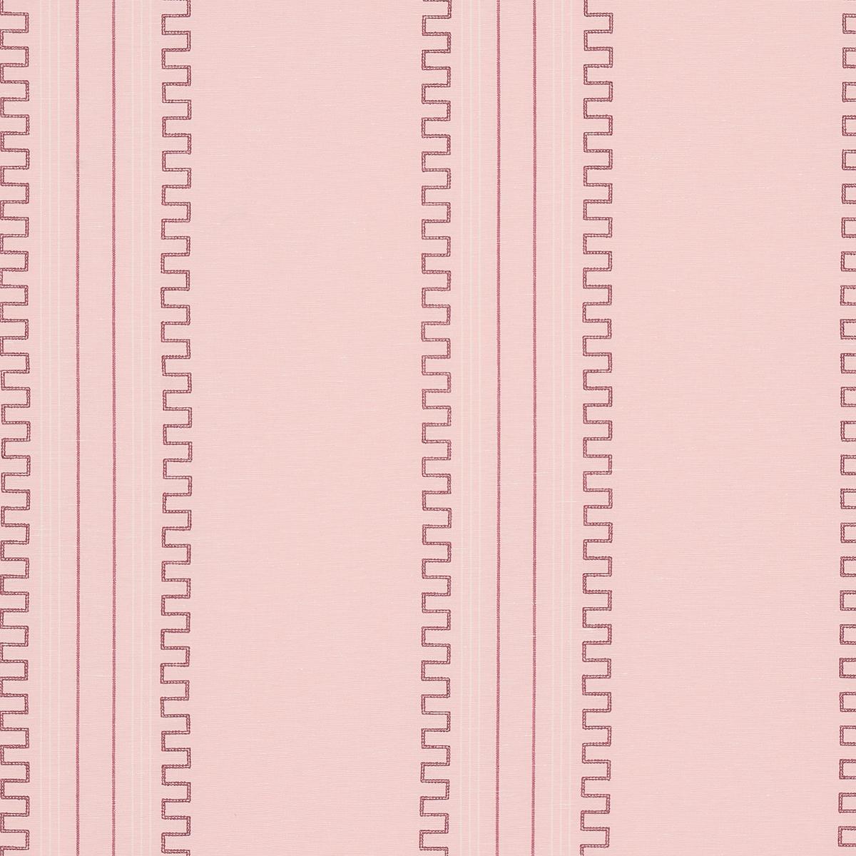SCHUMACHER GRECO STRIPE PINK FABRIC | Atlanta Fabrics