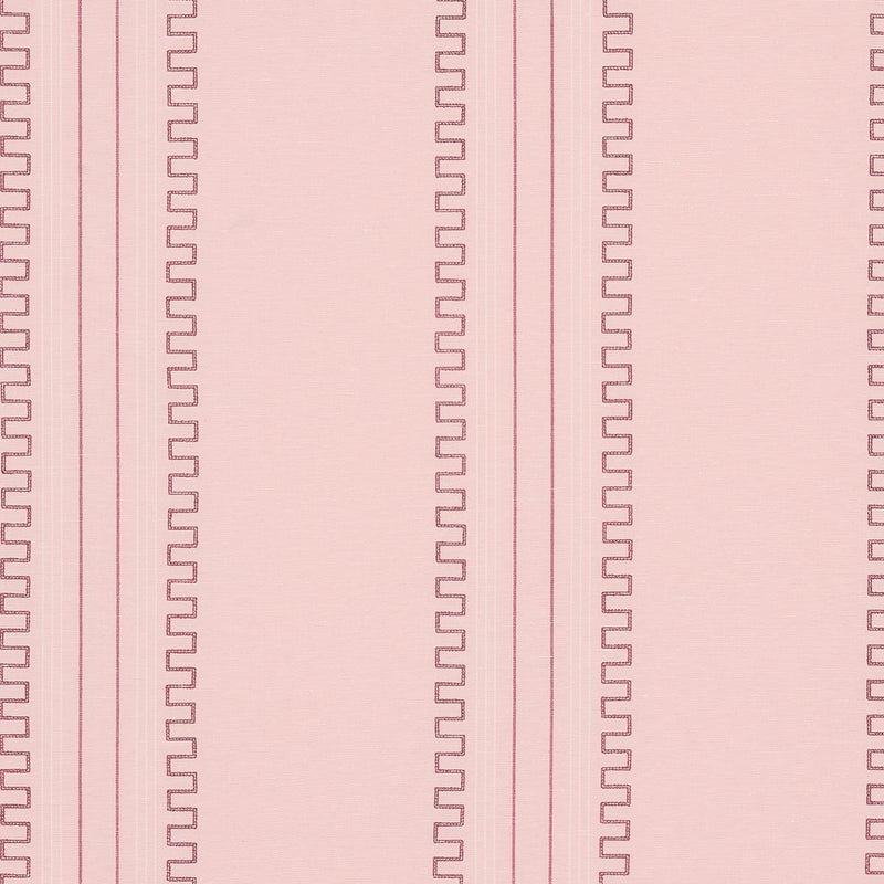 SCHUMACHER GRECO STRIPE PINK FABRIC | Atlanta Fabrics