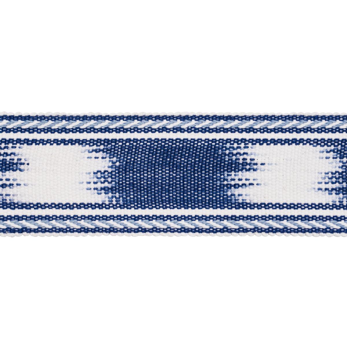 SCHUMACHER BANYAN TAPE NARROW BLUE FABRIC | Atlanta Fabrics