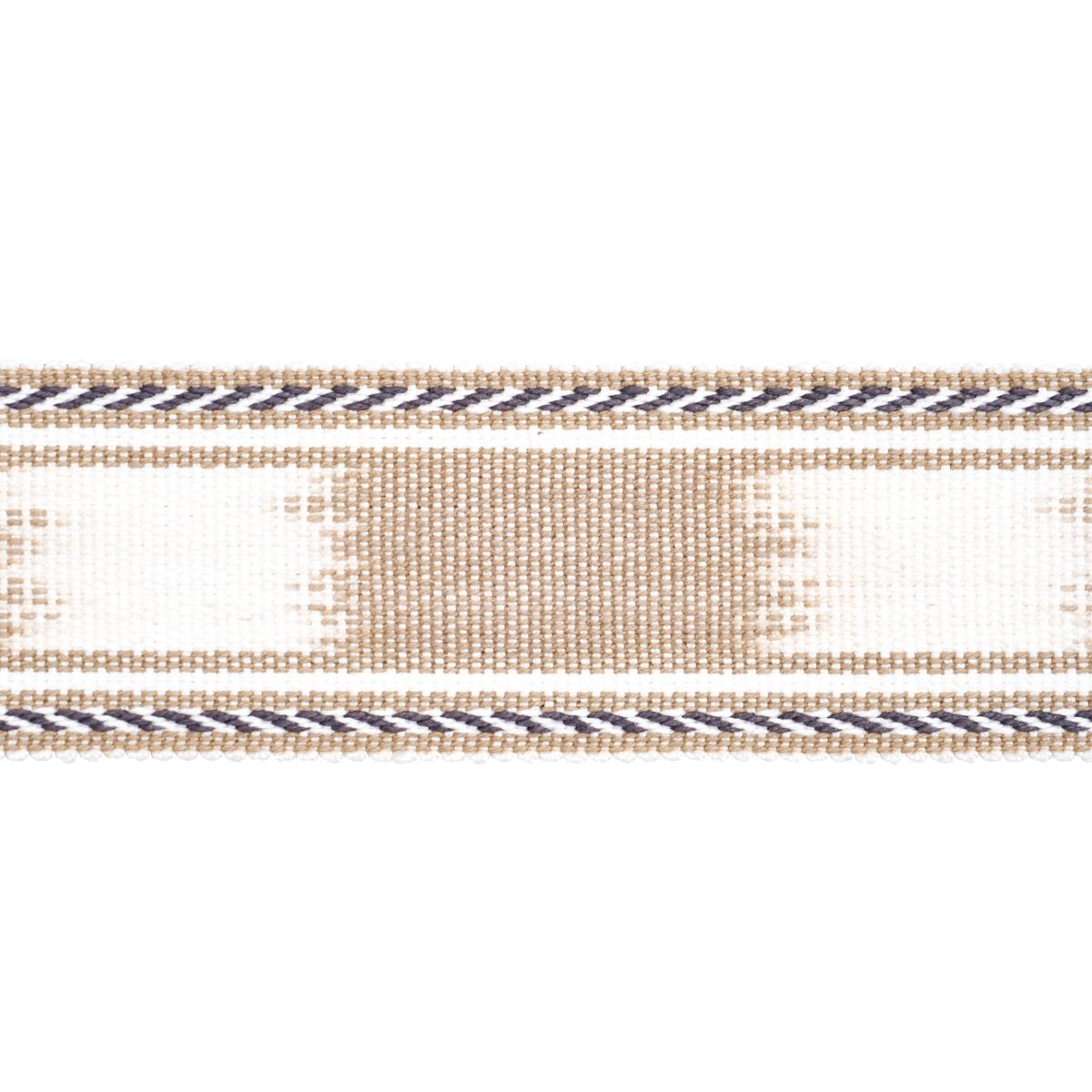 SCHUMACHER BANYAN TAPE NARROW SAND FABRIC | Atlanta Fabrics