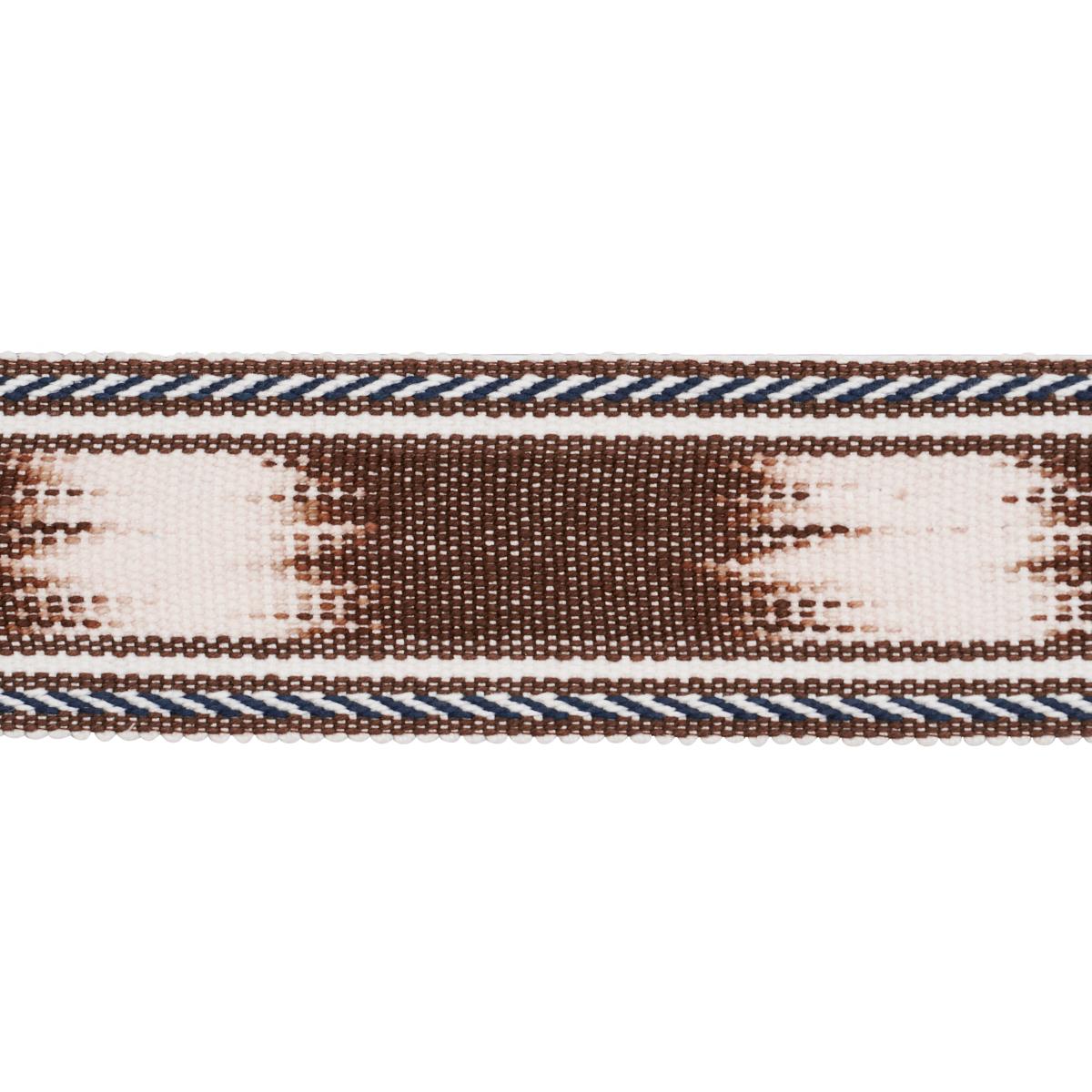 SCHUMACHER BANYAN TAPE NARROW BROWN FABRIC | Atlanta Fabrics