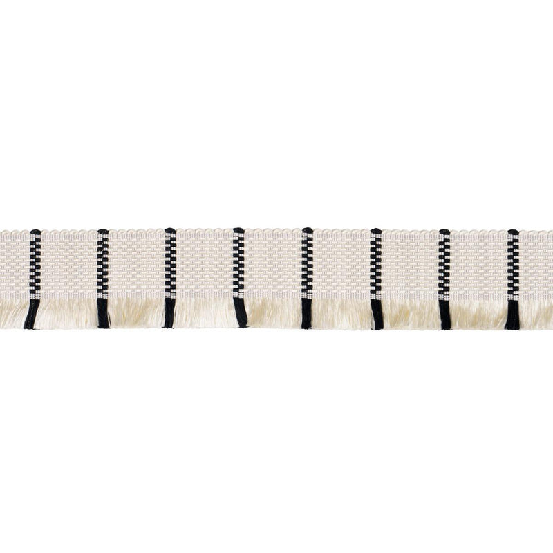 SCHUMACHER FRANCES SILK FRINGE BLACK AND WHITE TRIM | Atlanta Fabrics