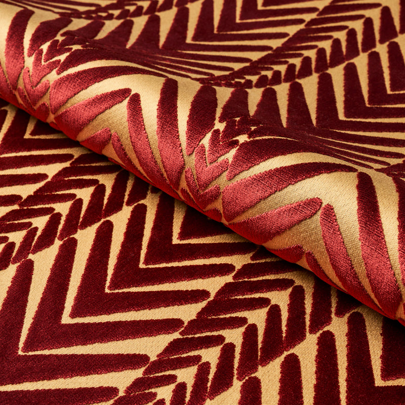 Schumacher ZEBRA VELVET GOLD PLUM Fabric | Atlanta Fabrics