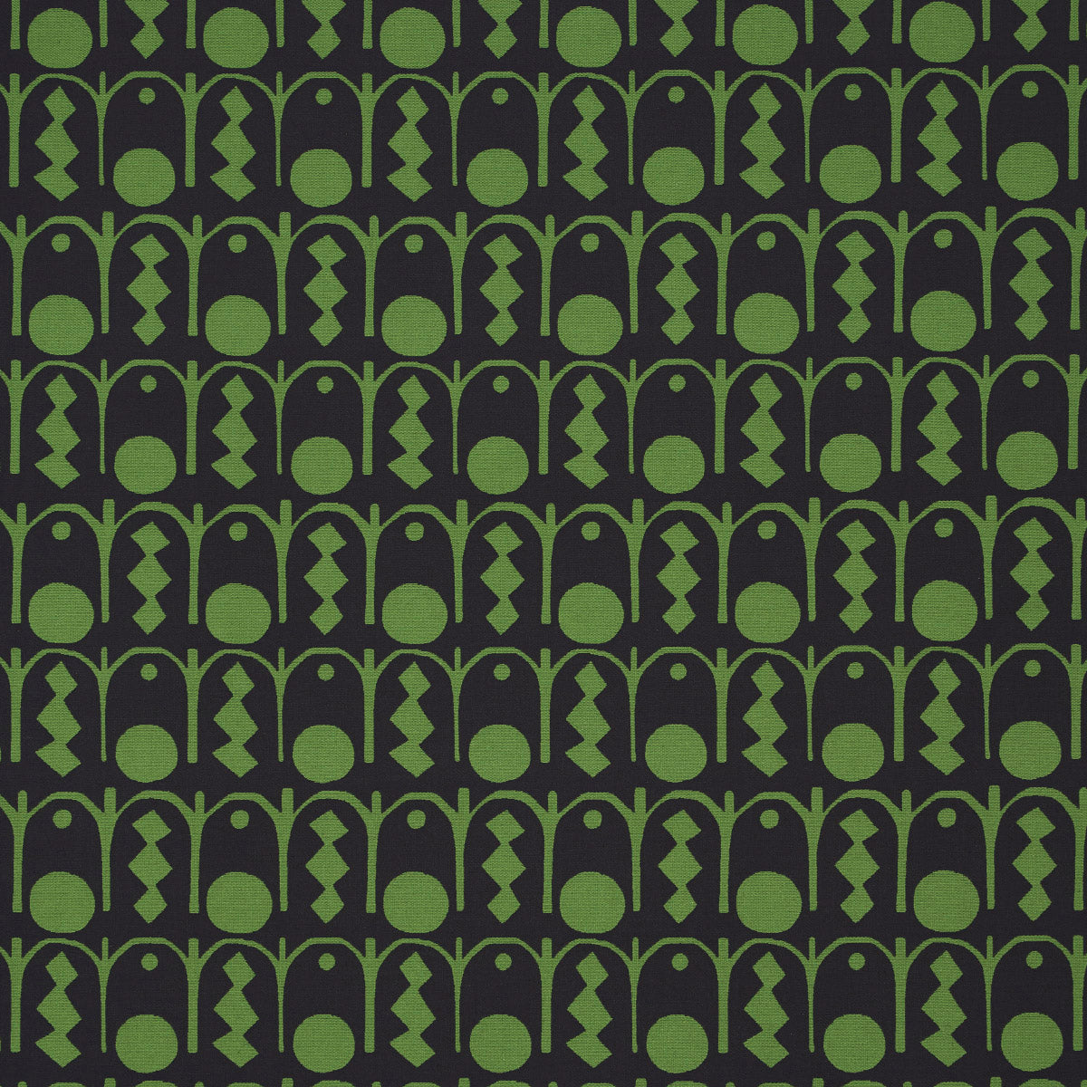 Schumacher DOWNTOWN GREEN AND BLACK Fabric | Atlanta Fabrics