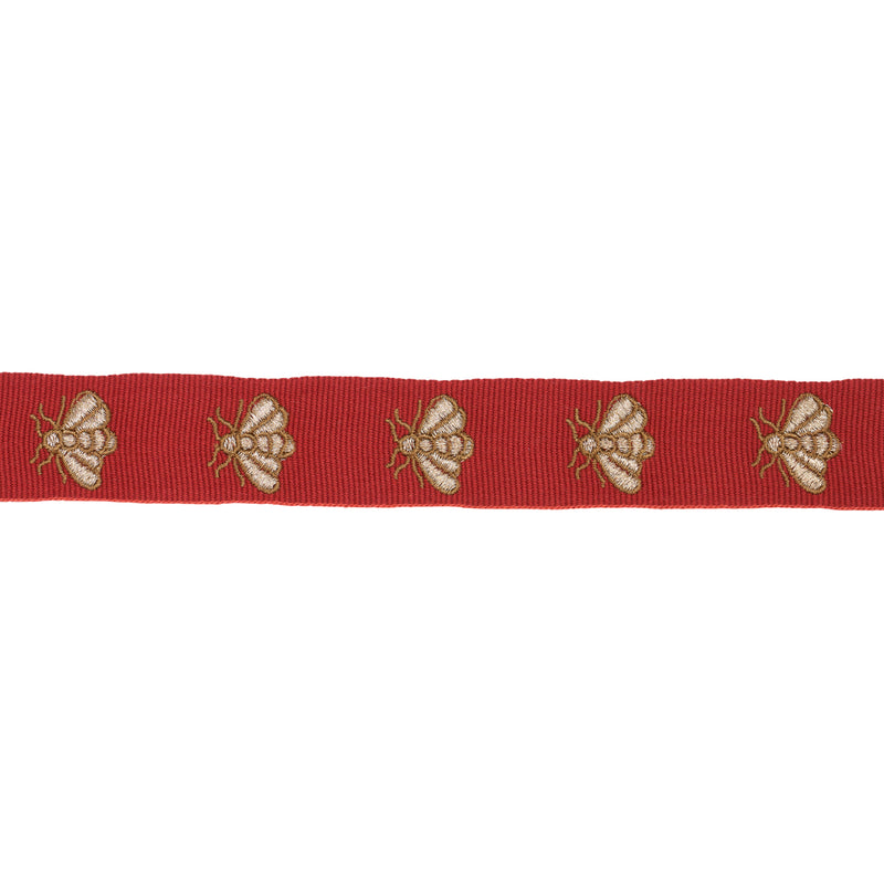 Schumacher HUBERT'S BEES TAPE ROUGE & GOLD Trim | Atlanta Fabrics