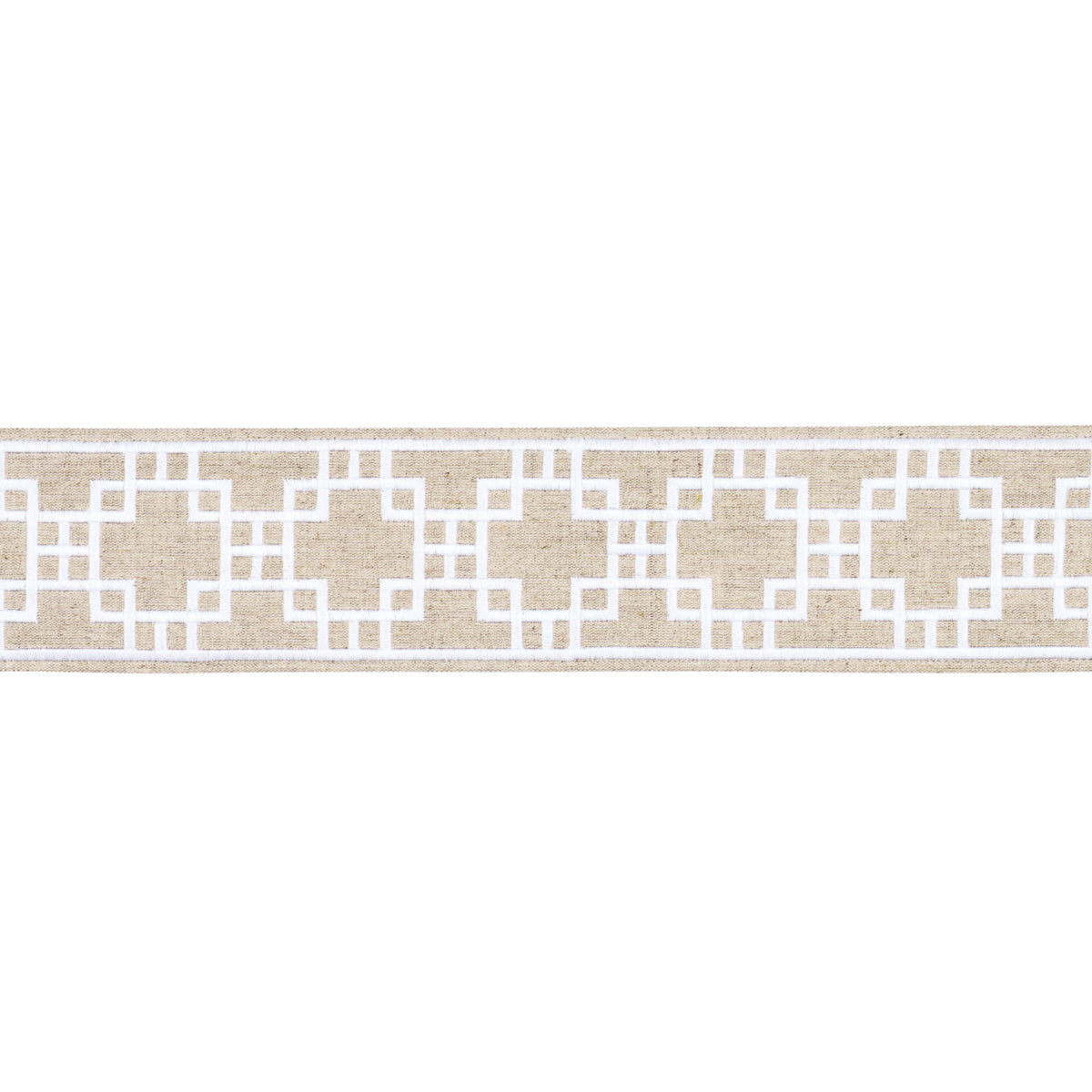 Schumacher SQUARED AWAY TRELLIS TAPE NATURAL Trim | Atlanta Fabrics