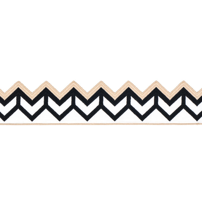 Schumacher SPARREN EMBROIDERED TAPE BLACK Trim | Atlanta Fabrics
