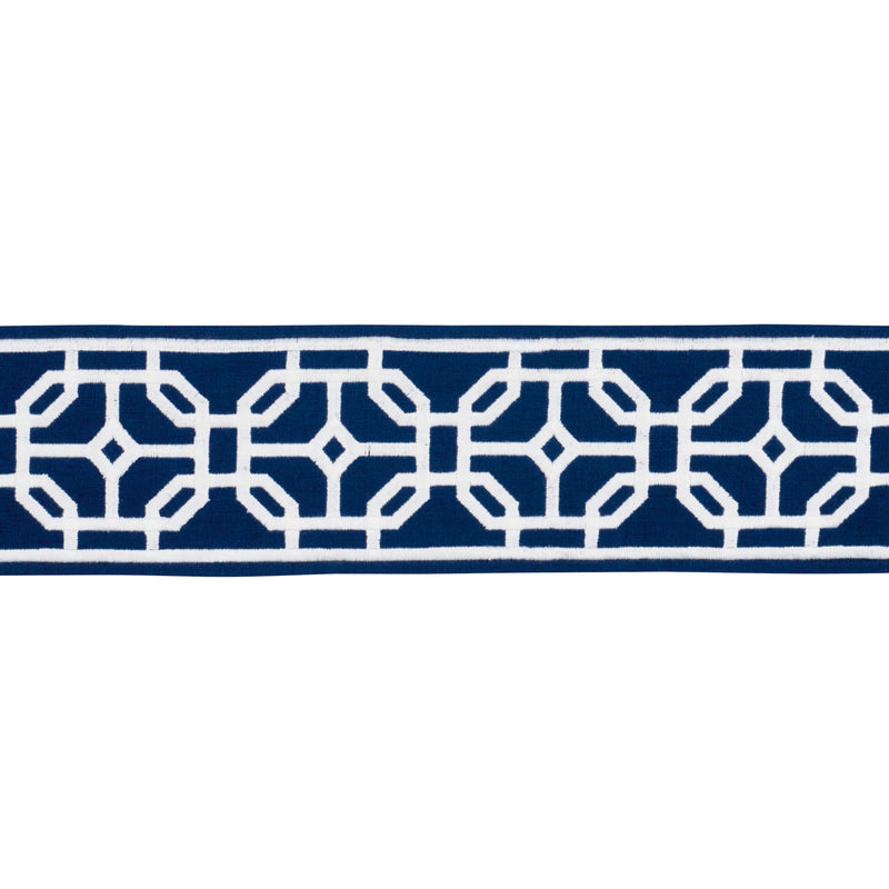 Schumacher GAZEBO TRELLIS TAPE NAVY Trim | Atlanta Fabrics