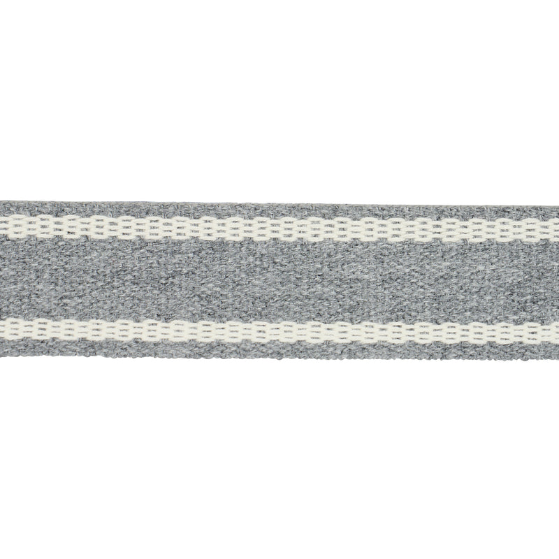 Schumacher SULLIVAN TAPE NARROW INDOOR/OUTDOOR GREY Trim | Atlanta Fabrics