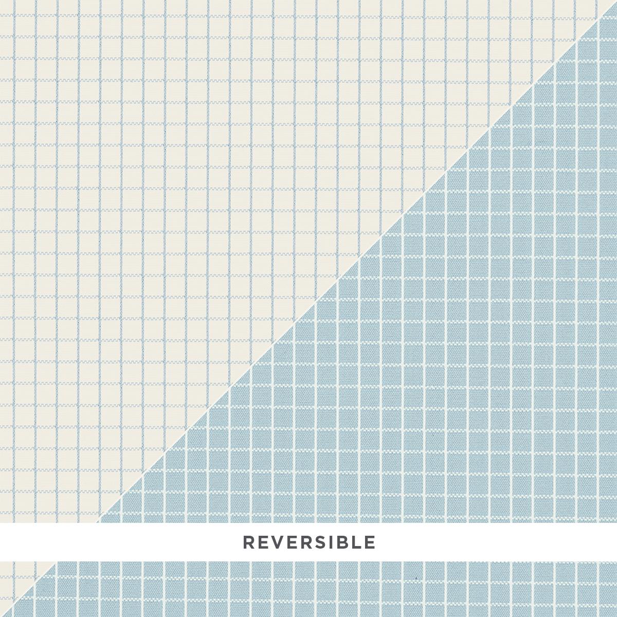 SCHUMACHER GEORGIE REVERSIBLE CHECK CHINA BLUE FABRIC | Atlanta Fabrics