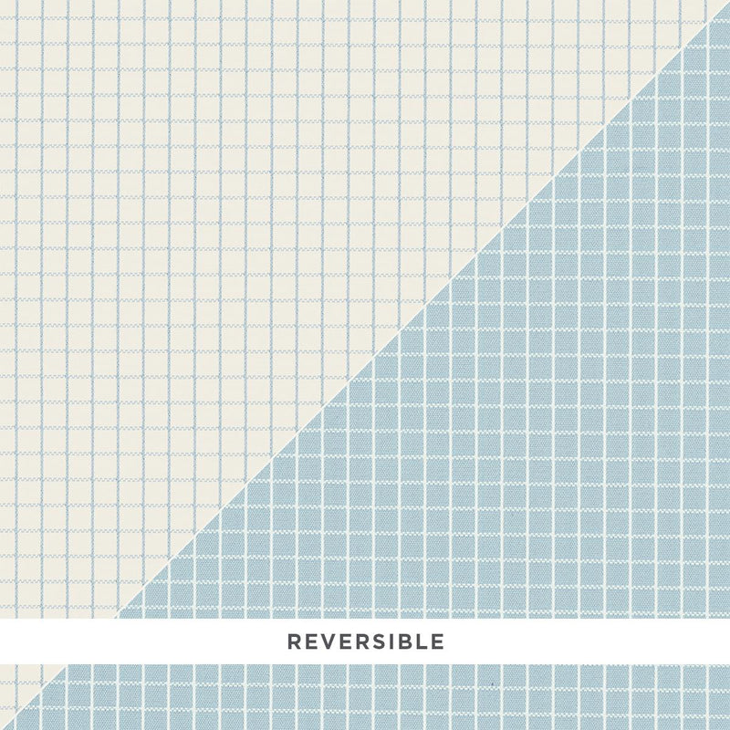 SCHUMACHER GEORGIE REVERSIBLE CHECK CHINA BLUE FABRIC | Atlanta Fabrics