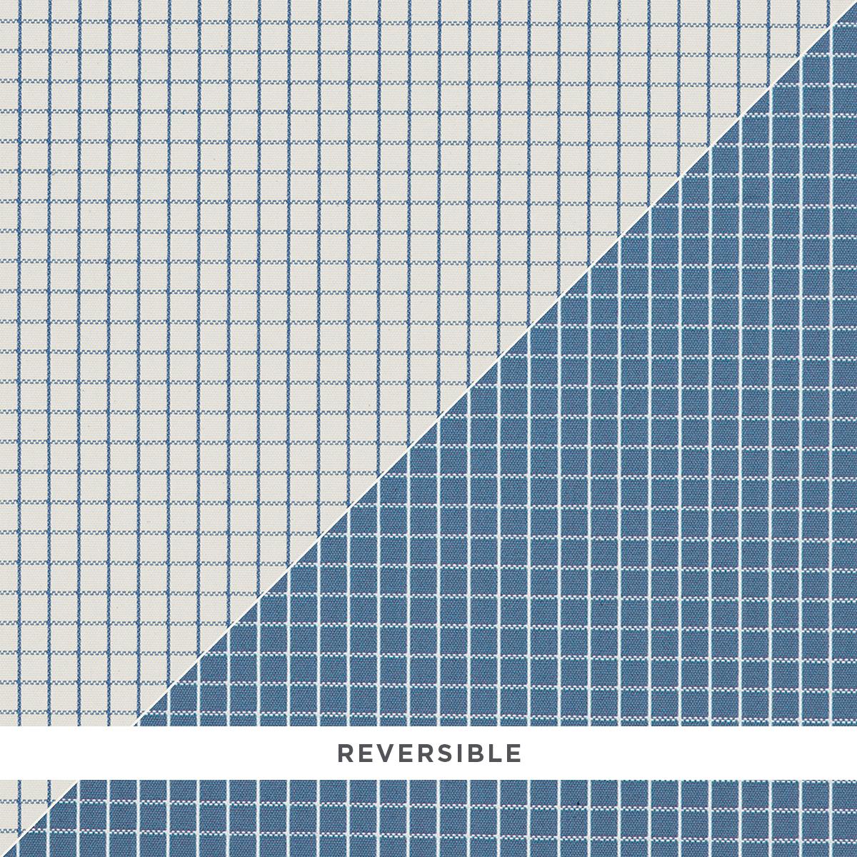 SCHUMACHER GEORGIE REVERSIBLE CHECK INDIGO FABRIC | Atlanta Fabrics