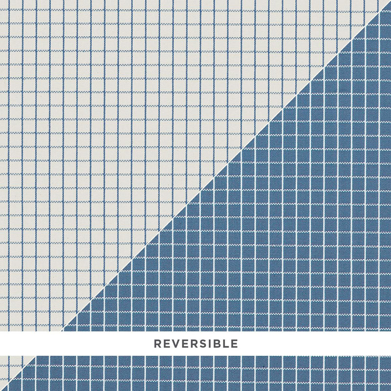 SCHUMACHER GEORGIE REVERSIBLE CHECK INDIGO FABRIC | Atlanta Fabrics