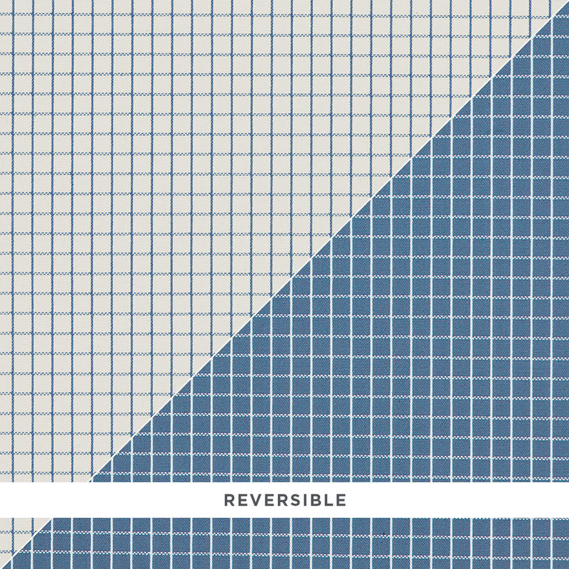Schumacher GEORGIE REVERSIBLE CHECK INDIGO Fabric | Atlanta Fabrics