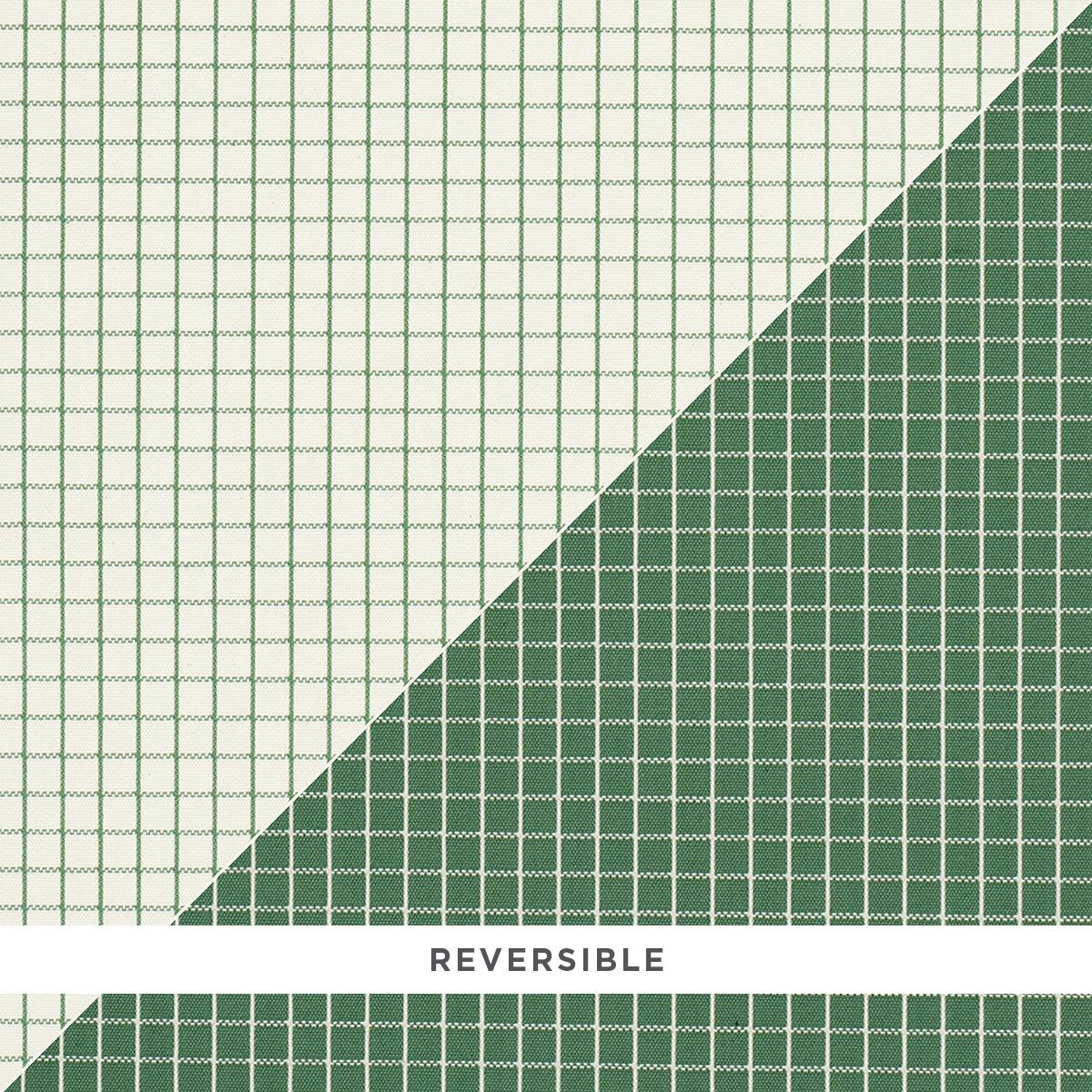 SCHUMACHER GEORGIE REVERSIBLE CHECK EMERALD FABRIC | Atlanta Fabrics