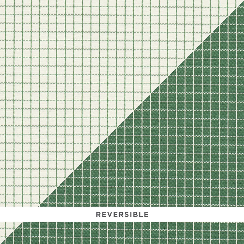 SCHUMACHER GEORGIE REVERSIBLE CHECK EMERALD FABRIC | Atlanta Fabrics