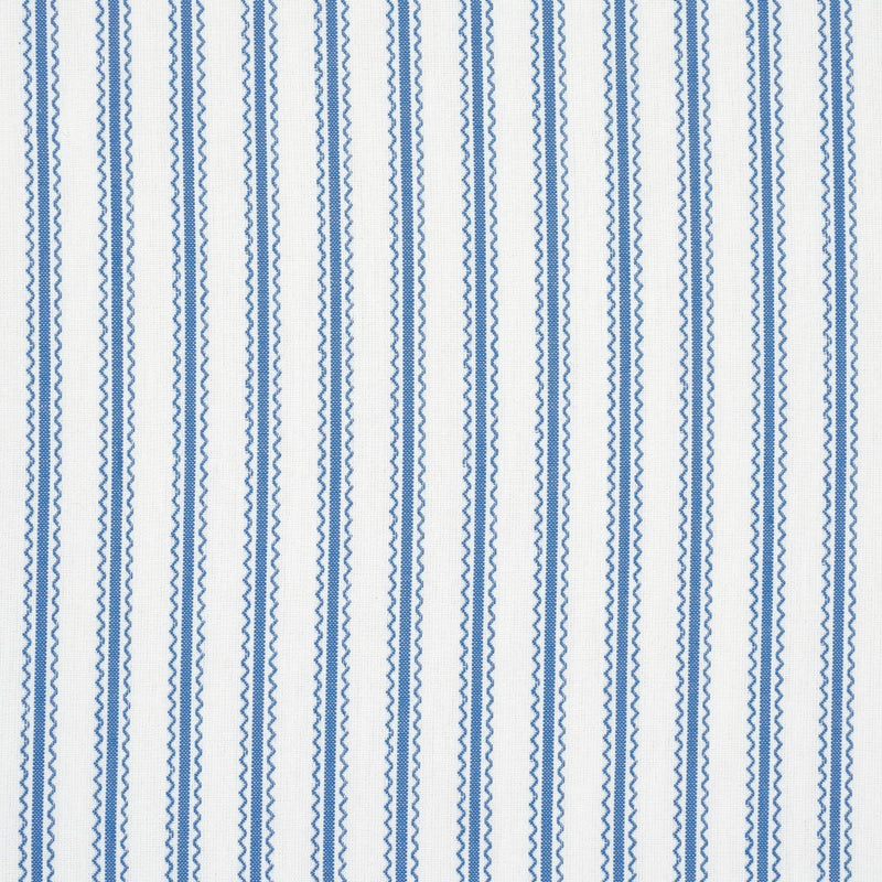 SCHUMACHER BIRDIE TICKING STRIPE INDIGO FABRIC | Atlanta Fabrics