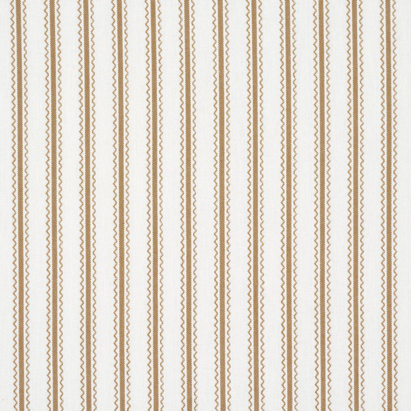SCHUMACHER BIRDIE TICKING STRIPE NEUTRAL FABRIC | Atlanta Fabrics
