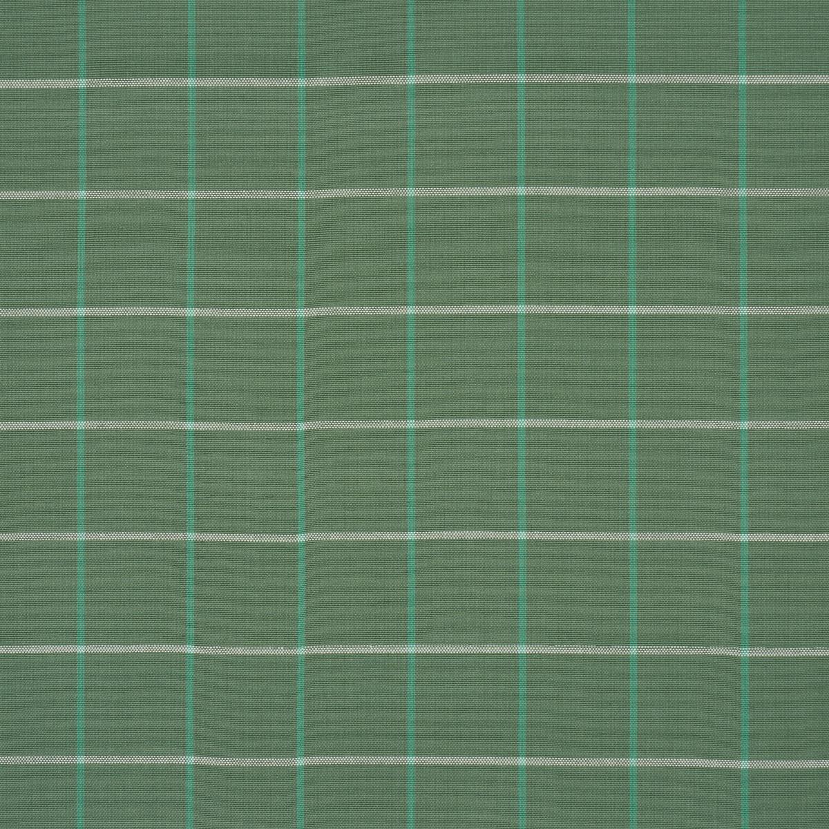 SCHUMACHER FRANNIE WINDOWPANE GREEN FABRIC | Atlanta Fabrics