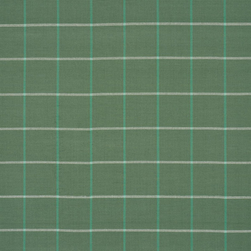 SCHUMACHER FRANNIE WINDOWPANE GREEN FABRIC | Atlanta Fabrics